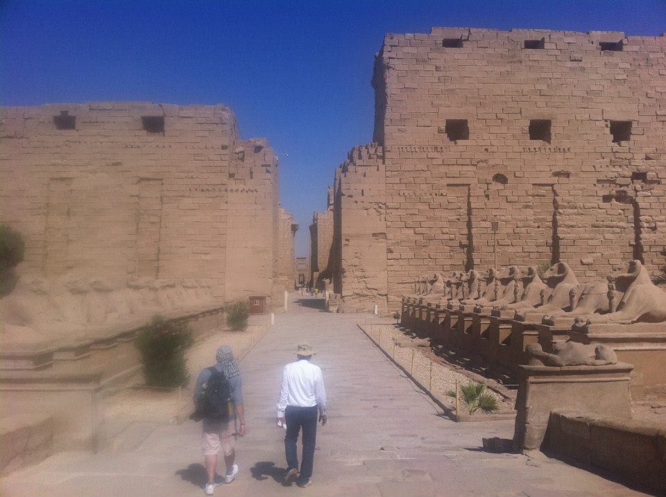 John, founder of Seek A Therapy at Karnak Temple In Luxor. travelling helps overcome depression and opens your mind.